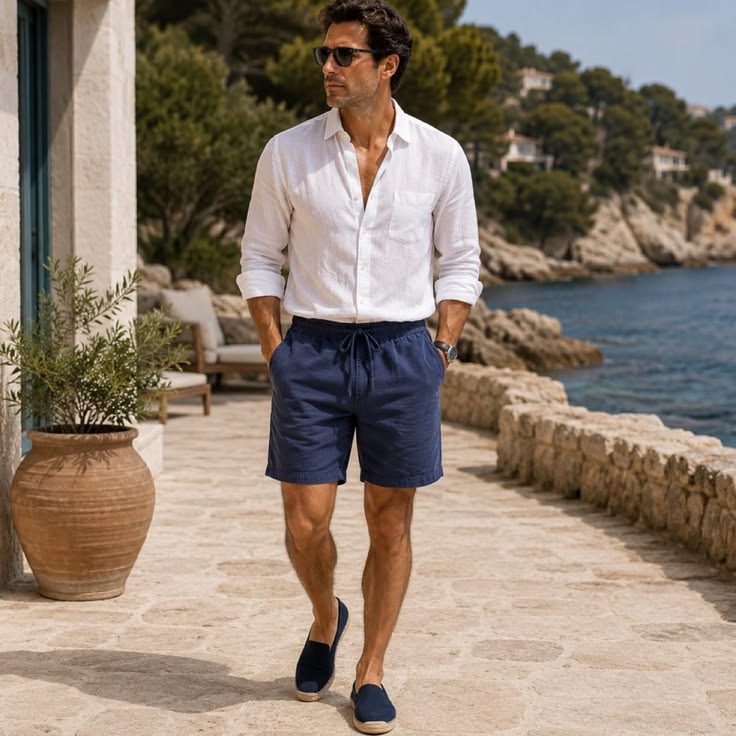 Linen Drawstring Shorts