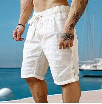 Relaxed Linen Drawstring Shorts